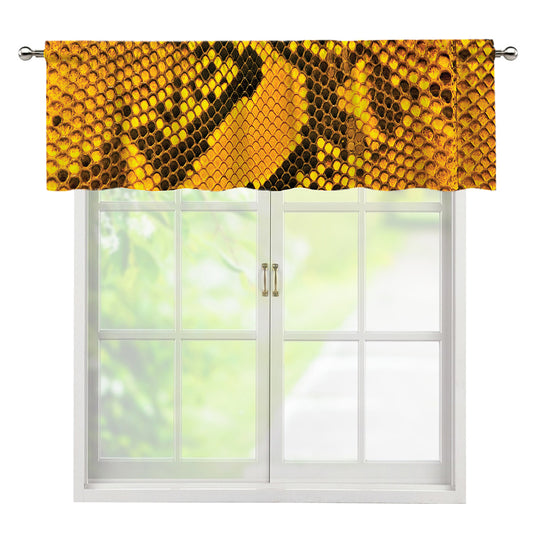 Yellow And Black Snakeskin Print Window Valance