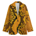 Yellow And Black Snakeskin Print Women's Blazer