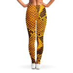 Yellow And Black Snakeskin Print Women's Leggings