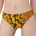 Yellow And Black Snakeskin Print Women's Panties