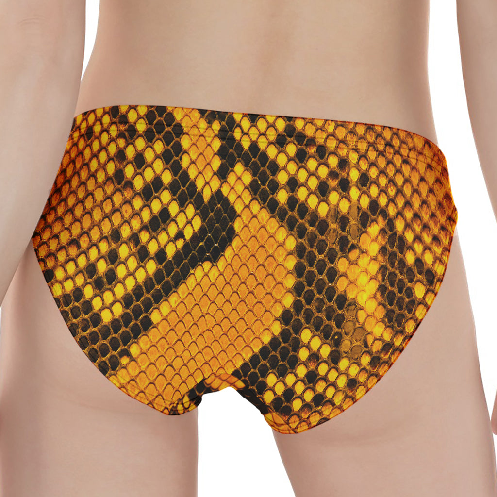 Yellow And Black Snakeskin Print Women's Panties