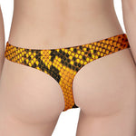 Yellow And Black Snakeskin Print Women's Thong