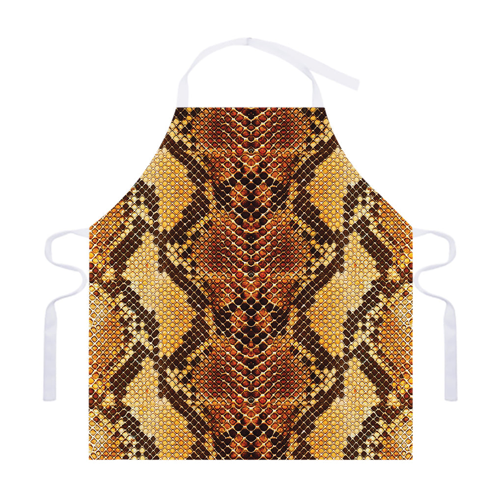 Yellow And Brown Snakeskin Print Adjustable Apron