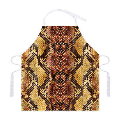 Yellow And Brown Snakeskin Print Adjustable Apron