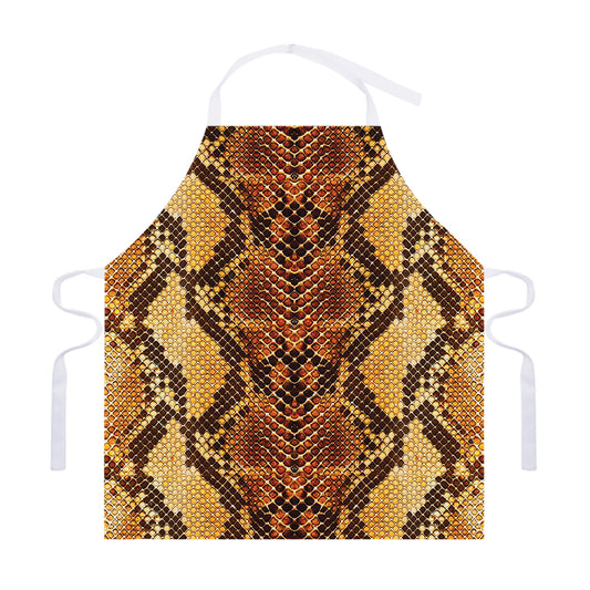 Yellow And Brown Snakeskin Print Adjustable Apron