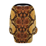 Yellow And Brown Snakeskin Print Baby Seat Cover