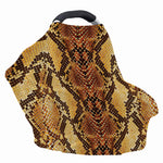 Yellow And Brown Snakeskin Print Baby Seat Cover