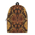 Yellow And Brown Snakeskin Print School Backpack
