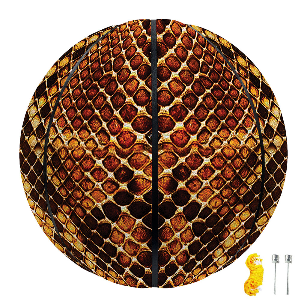 Yellow And Brown Snakeskin Print Basketball