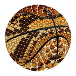 Yellow And Brown Snakeskin Print Basketball