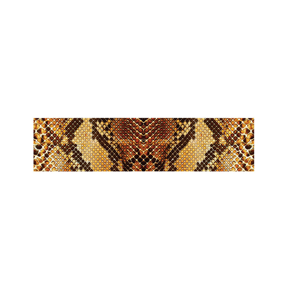 Yellow And Brown Snakeskin Print Bed Runner