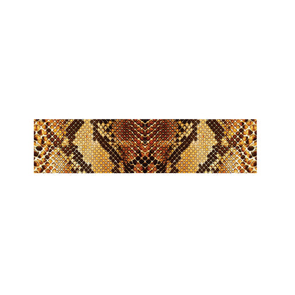Yellow And Brown Snakeskin Print Bed Runner