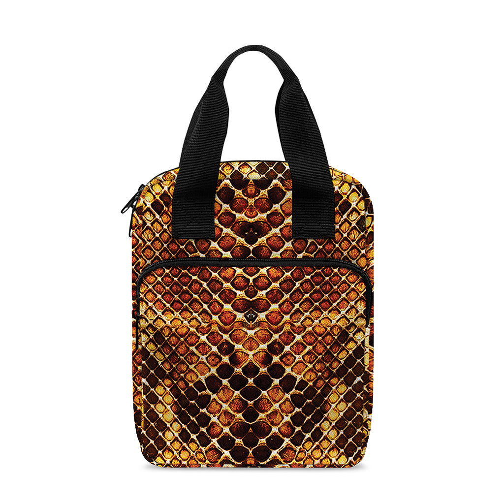 Yellow And Brown Snakeskin Print Bible Tote Bag