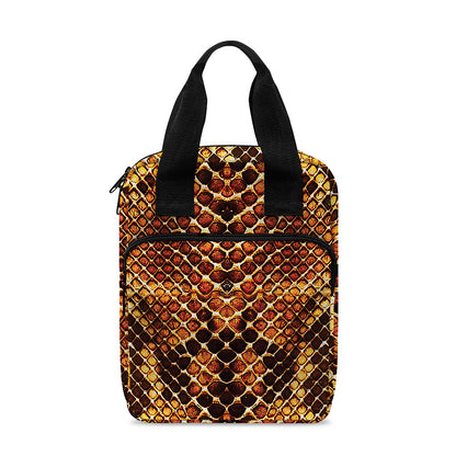 Yellow And Brown Snakeskin Print Bible Tote Bag