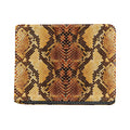Yellow And Brown Snakeskin Print Bifold Wallet