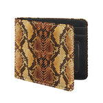 Yellow And Brown Snakeskin Print Bifold Wallet