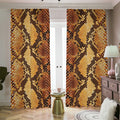 Yellow And Brown Snakeskin Print Dimout Pencil Pleat Curtains