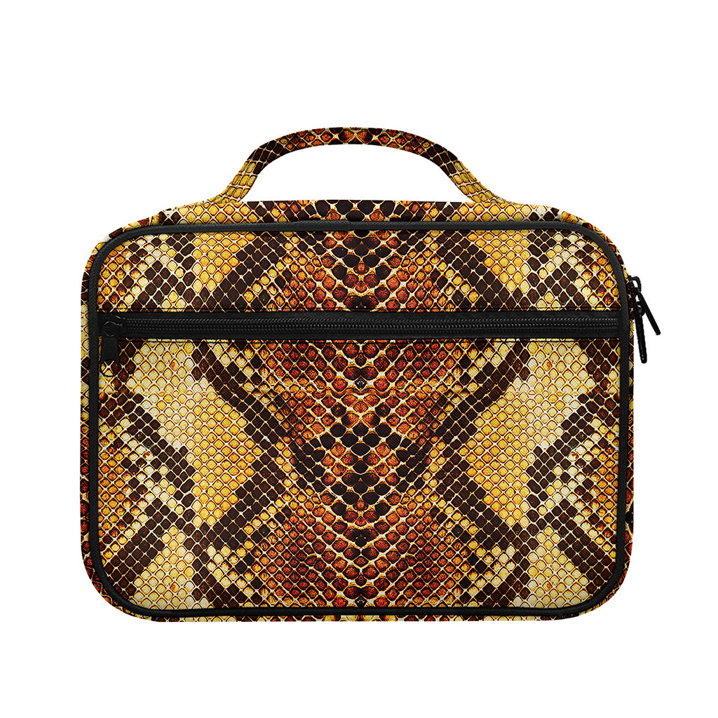 Yellow And Brown Snakeskin Print Briefcase Bible Bag