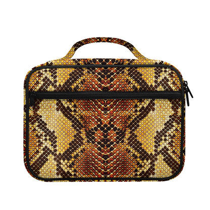 Yellow And Brown Snakeskin Print Briefcase Bible Bag