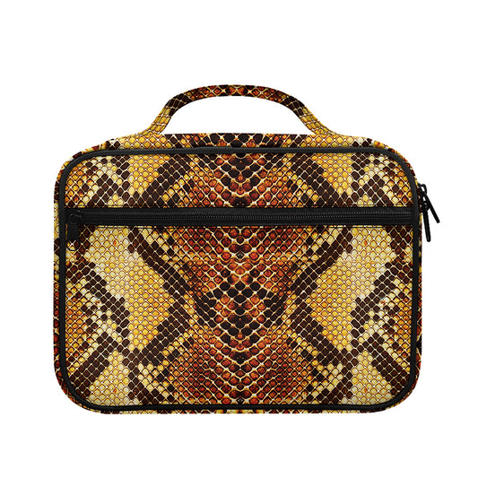 Yellow And Brown Snakeskin Print Briefcase Bible Bag