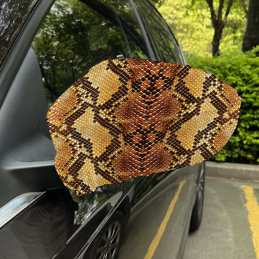 Yellow And Brown Snakeskin Print Car Side Mirror Covers