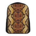 Yellow And Brown Snakeskin Print Casual Backpack