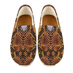 Yellow And Brown Snakeskin Print Casual Shoes