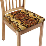 Yellow And Brown Snakeskin Print Chair Cushion Cover
