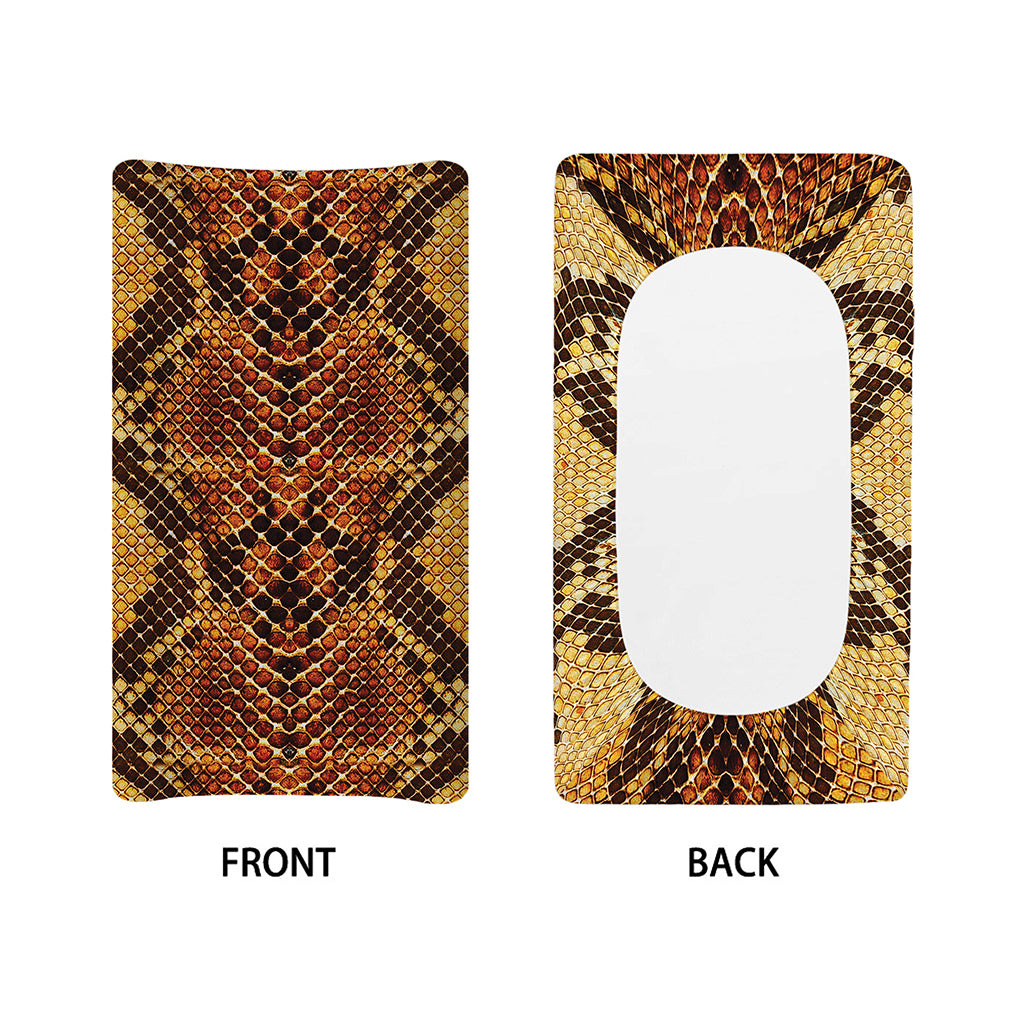 Yellow And Brown Snakeskin Print Changing Pad Cover
