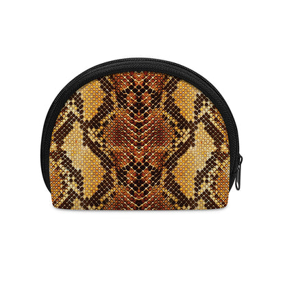 Yellow And Brown Snakeskin Print Coin Purse