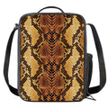 Yellow And Brown Snakeskin Print Crossbody Lunch Bag