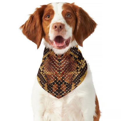 Yellow And Brown Snakeskin Print Dog Bandana