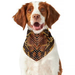 Yellow And Brown Snakeskin Print Dog Bandana