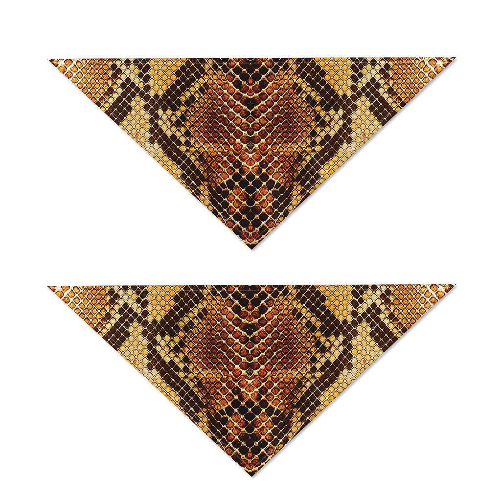 Yellow And Brown Snakeskin Print Dog Bandana