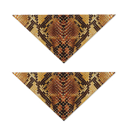 Yellow And Brown Snakeskin Print Dog Bandana