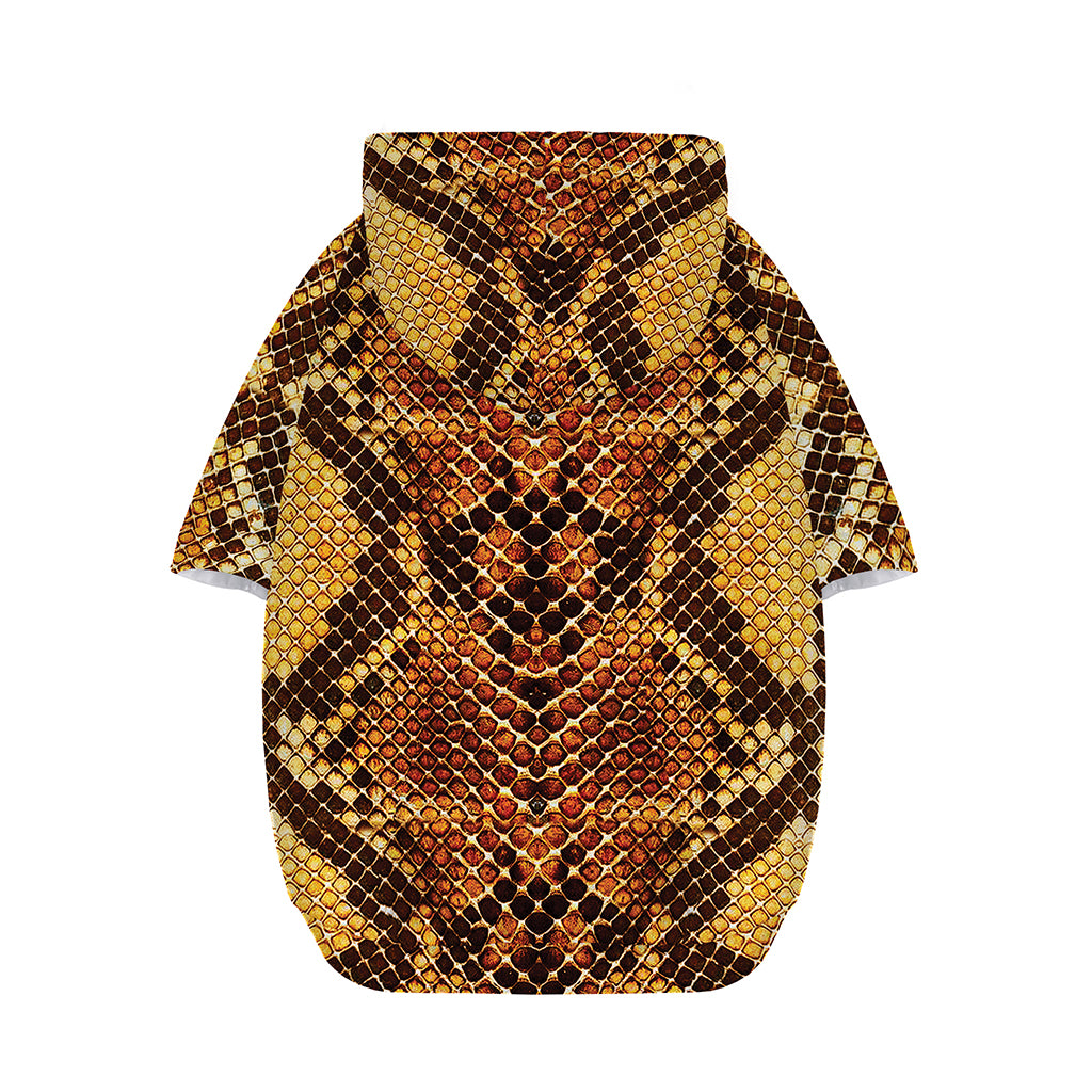 Yellow And Brown Snakeskin Print Dog Zip Up Hoodie