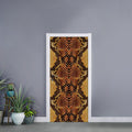 Yellow And Brown Snakeskin Print Door Sticker