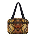 Yellow And Brown Snakeskin Print Double Strap Bible Bag