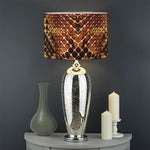 Yellow And Brown Snakeskin Print Drum Lamp Shade