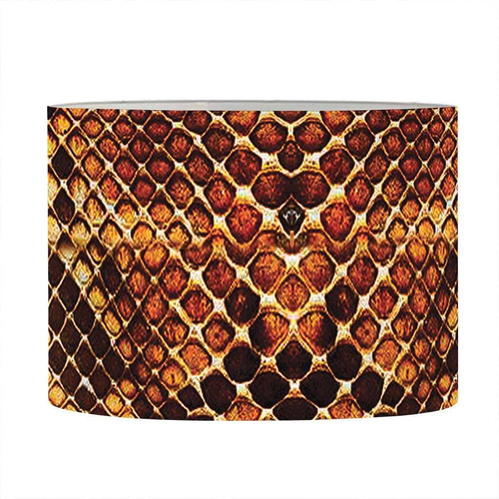 Yellow And Brown Snakeskin Print Drum Lamp Shade