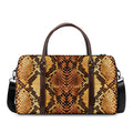 Yellow And Brown Snakeskin Print Duffel Bag
