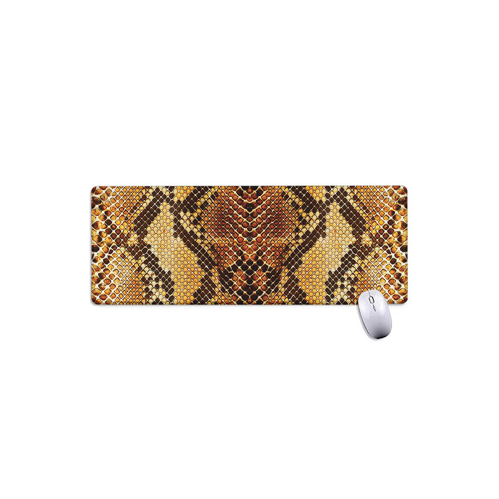 Yellow And Brown Snakeskin Print Extended Mouse Pad