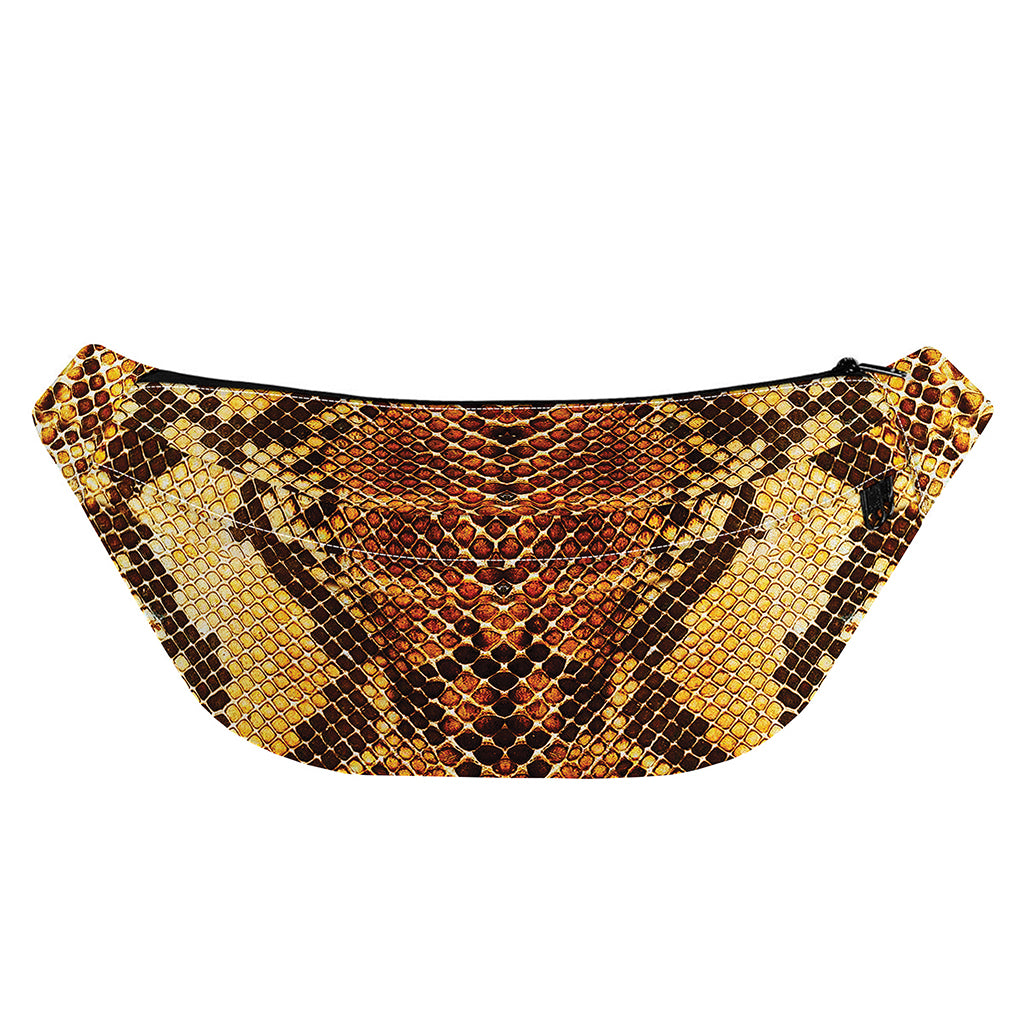 Yellow And Brown Snakeskin Print Fanny Pack
