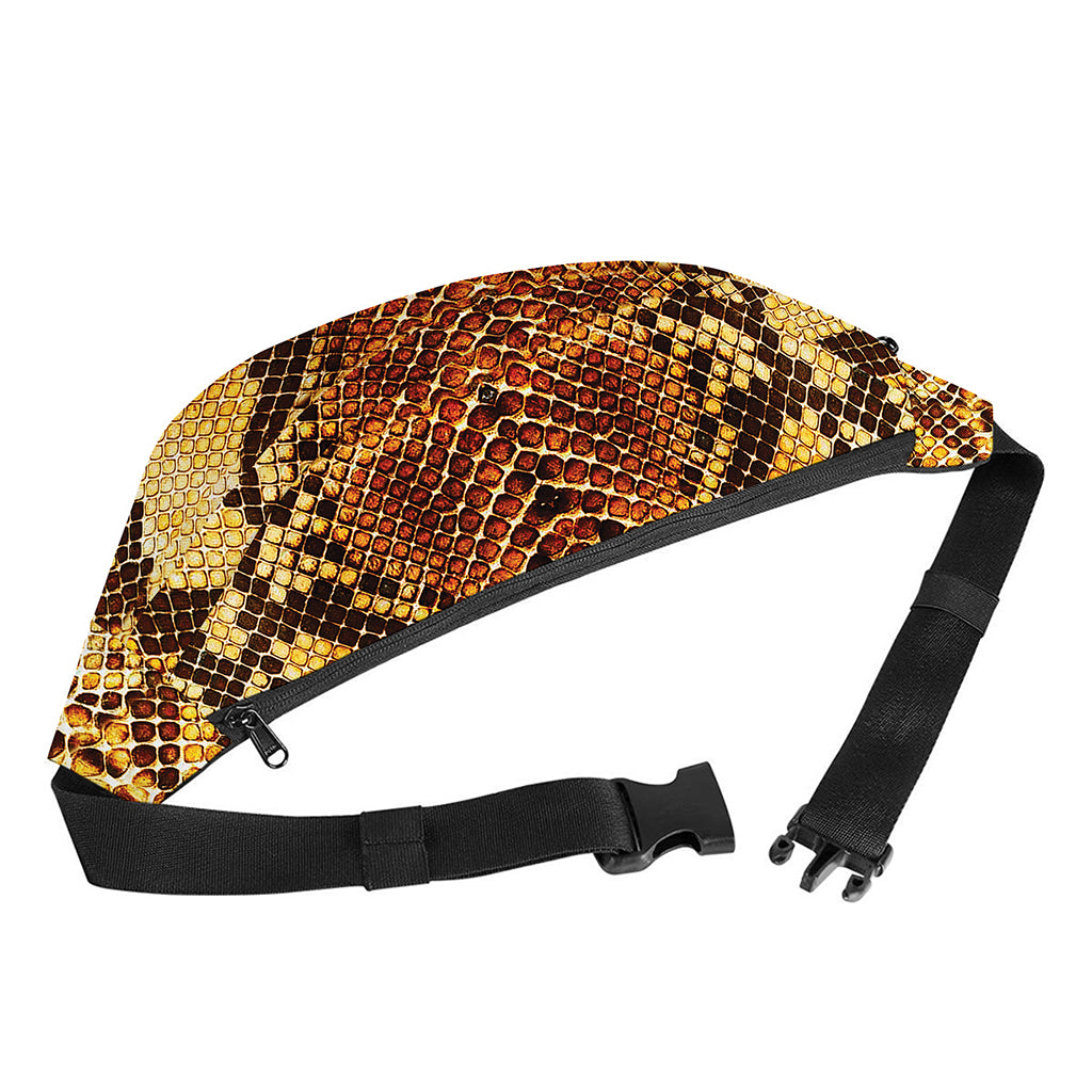Yellow And Brown Snakeskin Print Fanny Pack