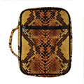 Yellow And Brown Snakeskin Print Front Pocket Bible Bag