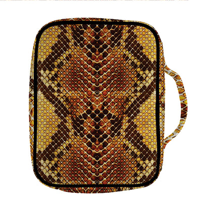 Yellow And Brown Snakeskin Print Front Pocket Bible Bag