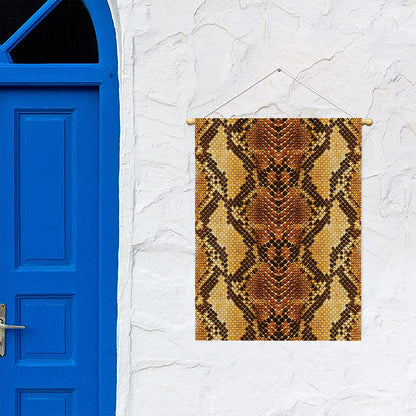 Yellow And Brown Snakeskin Print Garden Flag