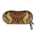 Yellow And Brown Snakeskin Print Glasses Case