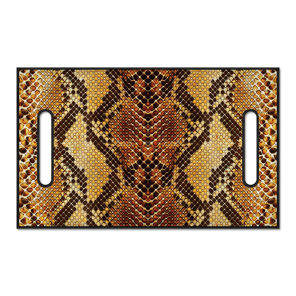 Yellow And Brown Snakeskin Print Golf Cart Seat Cover