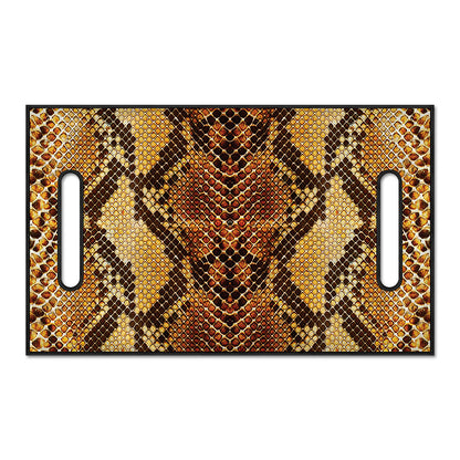 Yellow And Brown Snakeskin Print Golf Cart Seat Cover